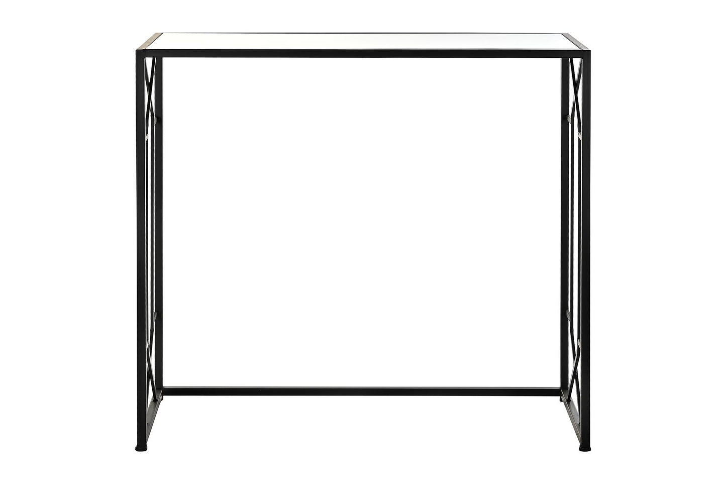 Consola set 2 metal cristal 82*32*76cm negro