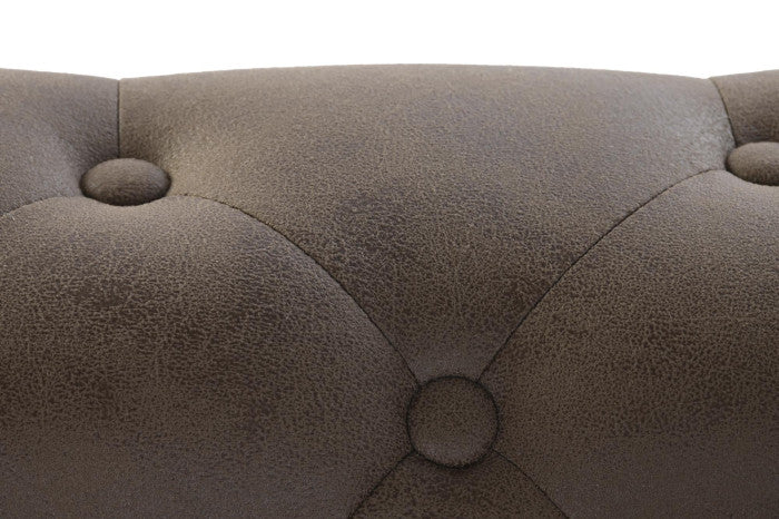 Sofá de Poliéster y Madera 151 × 82 × 70 cm – Marrón Oscuro