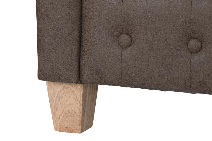 Sofá de Poliéster y Madera 151 × 82 × 70 cm – Marrón Oscuro