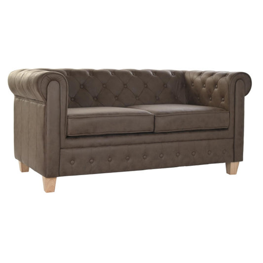 Sofá de Poliéster y Madera 151 × 82 × 70 cm – Marrón Oscuro