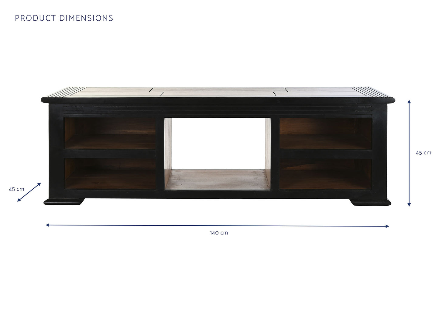 Mueble TV acacia 140*45*45cm marron oscuro