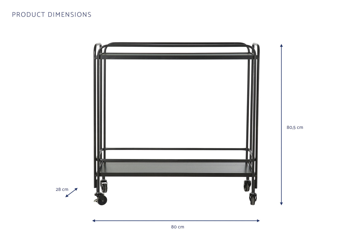 Consola metal cristal 80*28*80.5cm negro