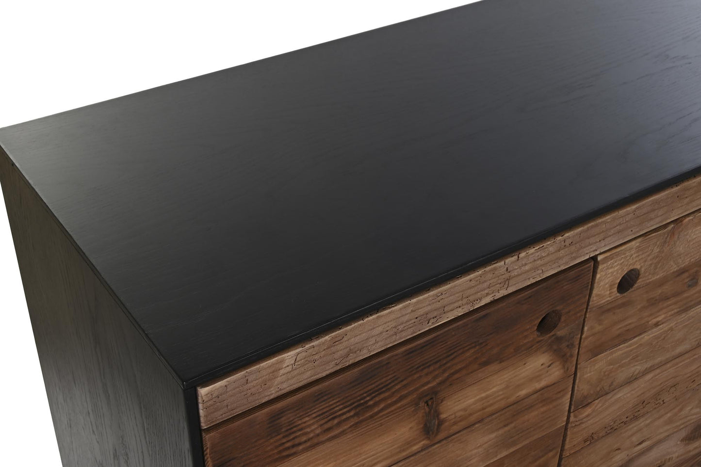 Buffet madera reciclada pino 180*48*76cm negro