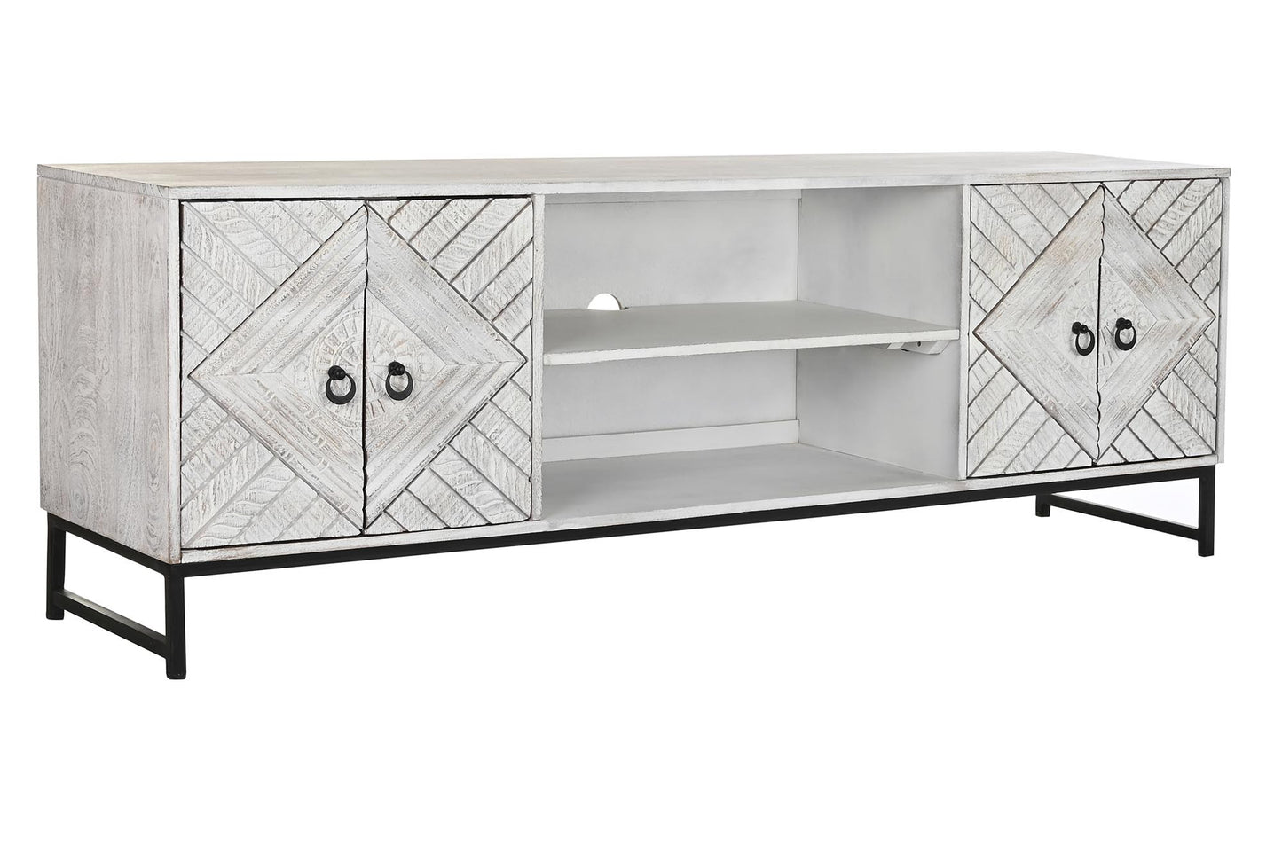 Mueble TV mango metal 180*40*60cm blanco