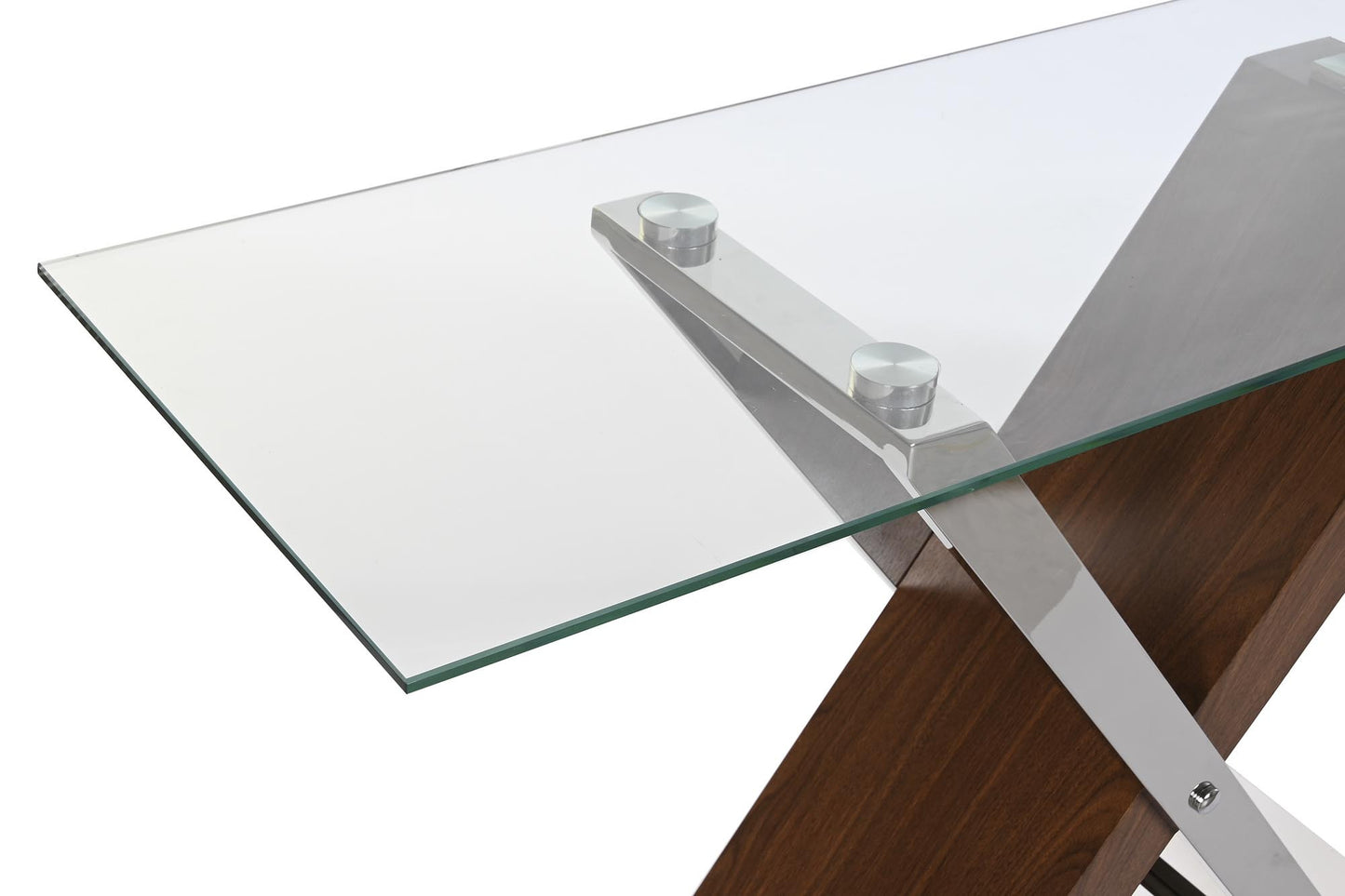 Consola acero cristal 120*40*75cm transparente