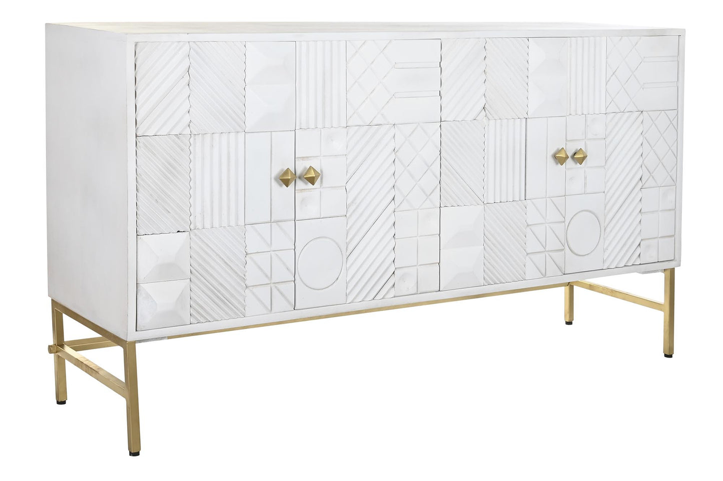 Buffet mango laton 157*43*84cm rombo blanco