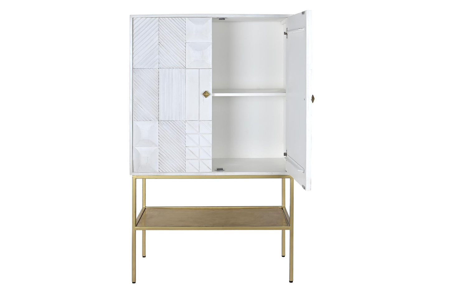 Aparador mango metal 91*44*152cm blanco