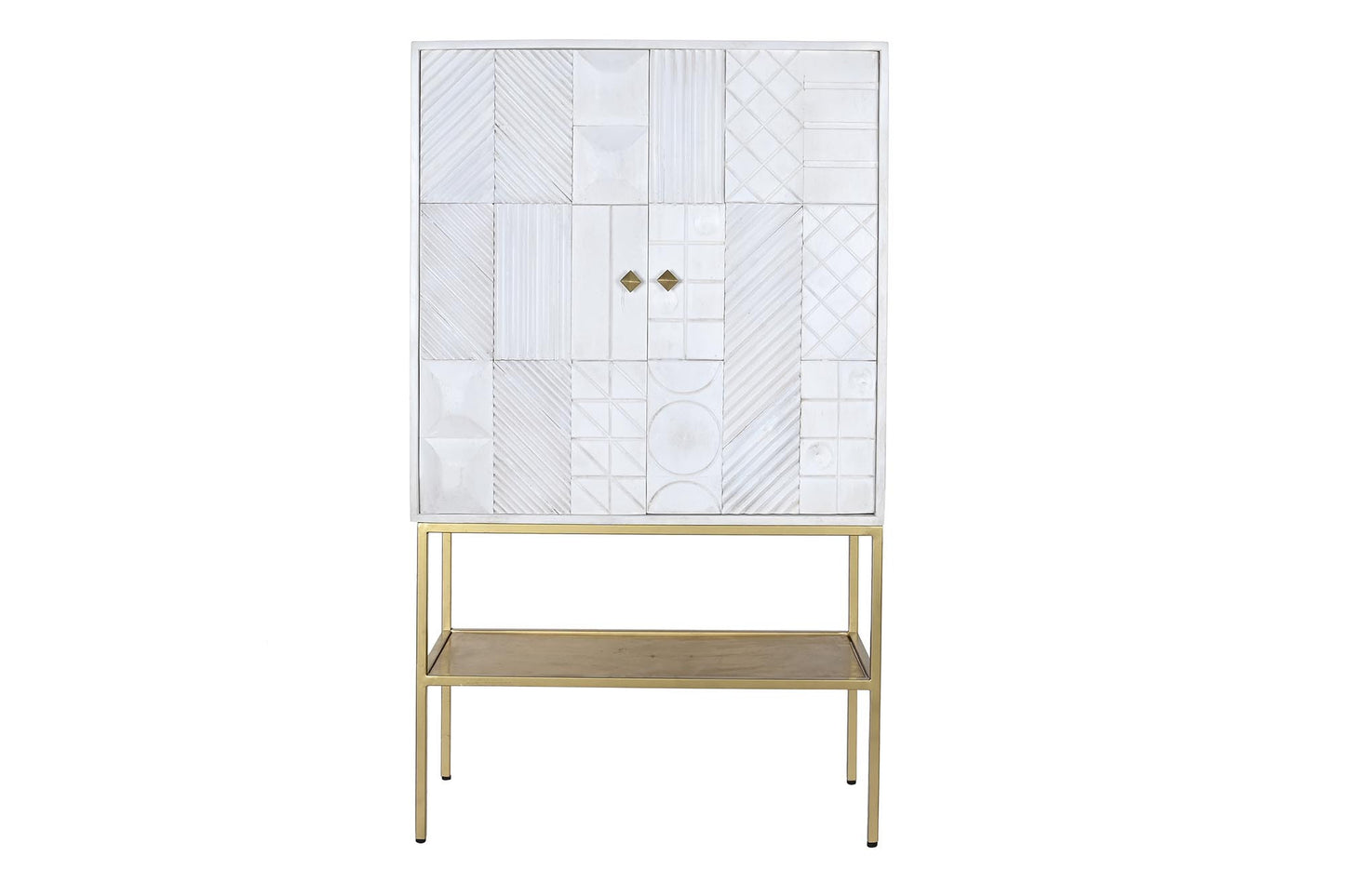 Aparador mango metal 91*44*152cm blanco