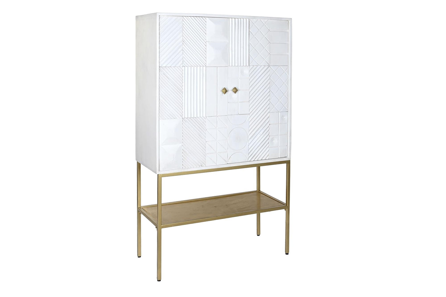 Aparador mango metal 91*44*152cm blanco