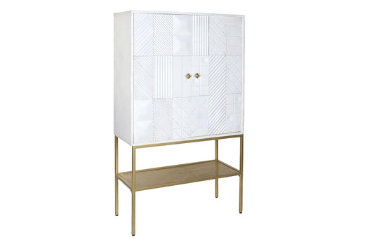 Aparador mango metal 91*44*152cm blanco