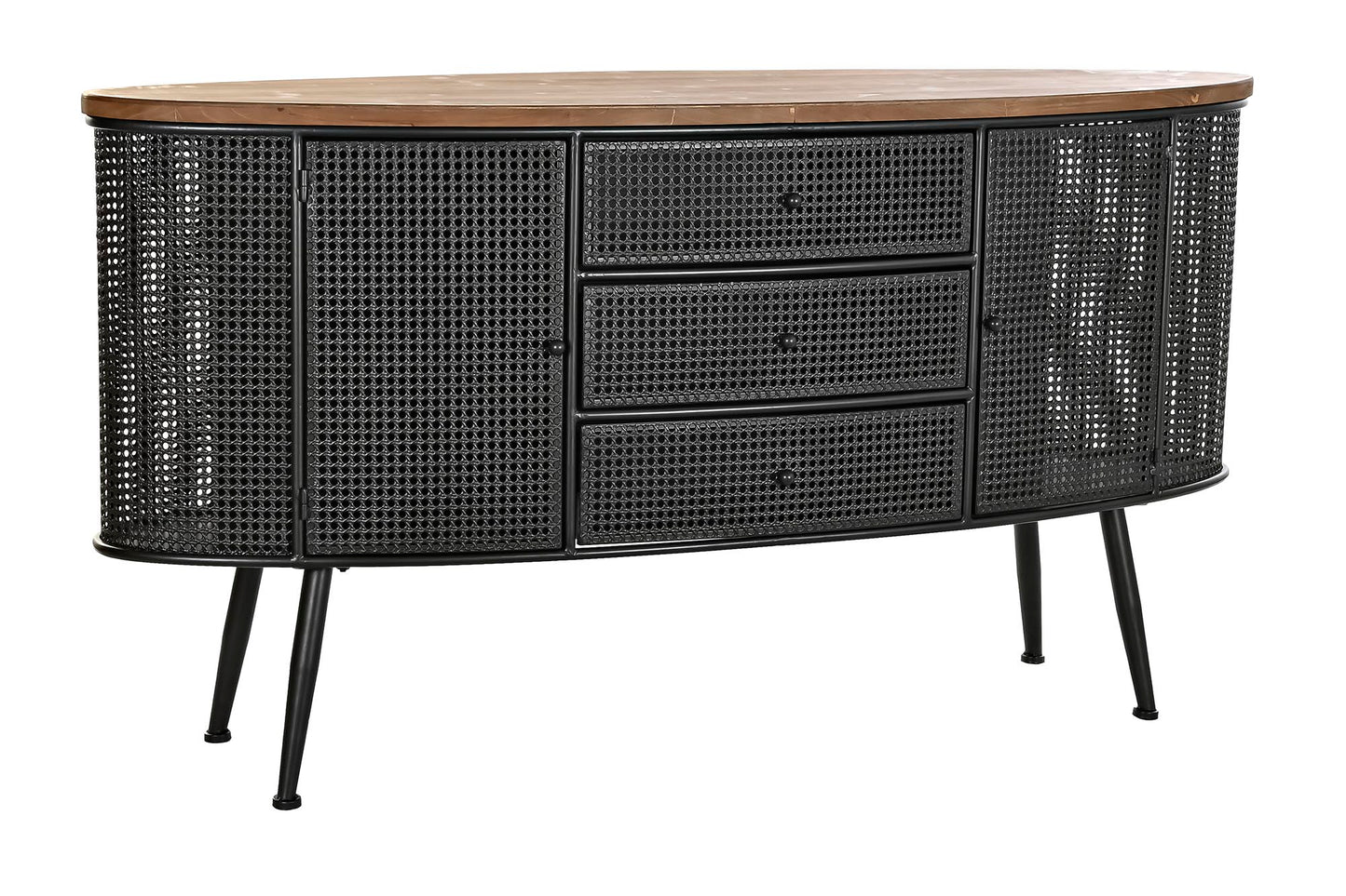 Buffet abeto metal 145.5*45*76cm negro