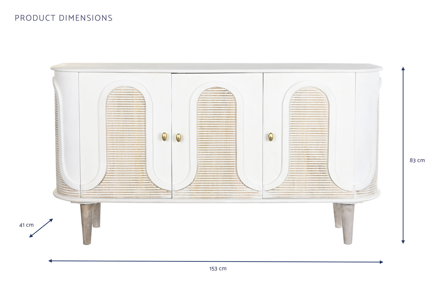 Buffet madera 153*41*83cm blanco