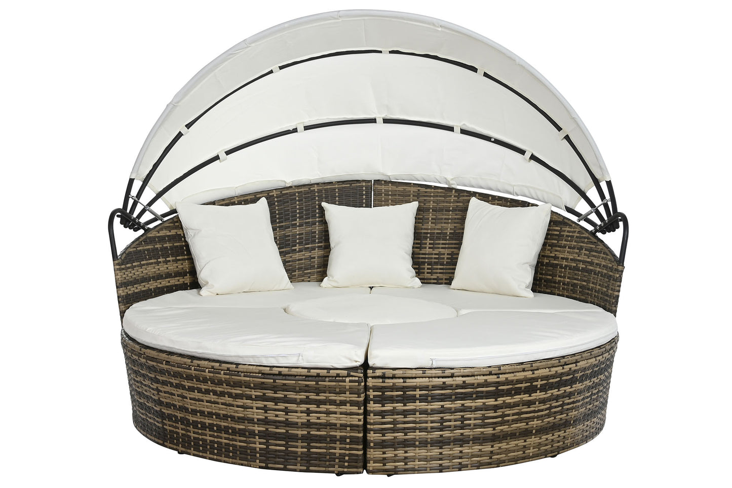 Cama chill out ratan sintetico acero  175*175*145cm