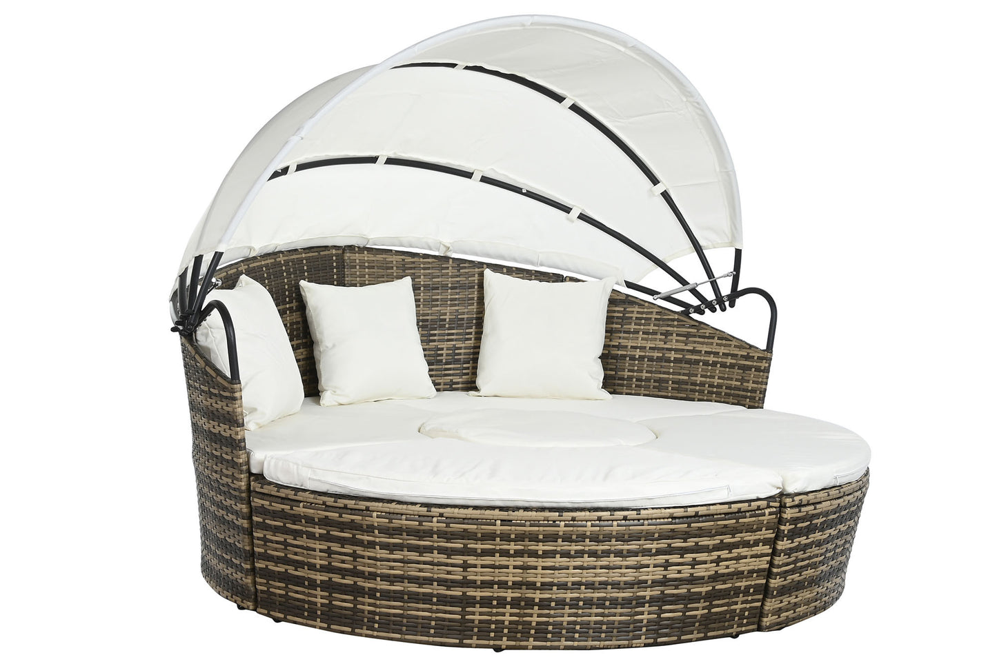 Cama chill out ratan sintetico acero  175*175*145cm