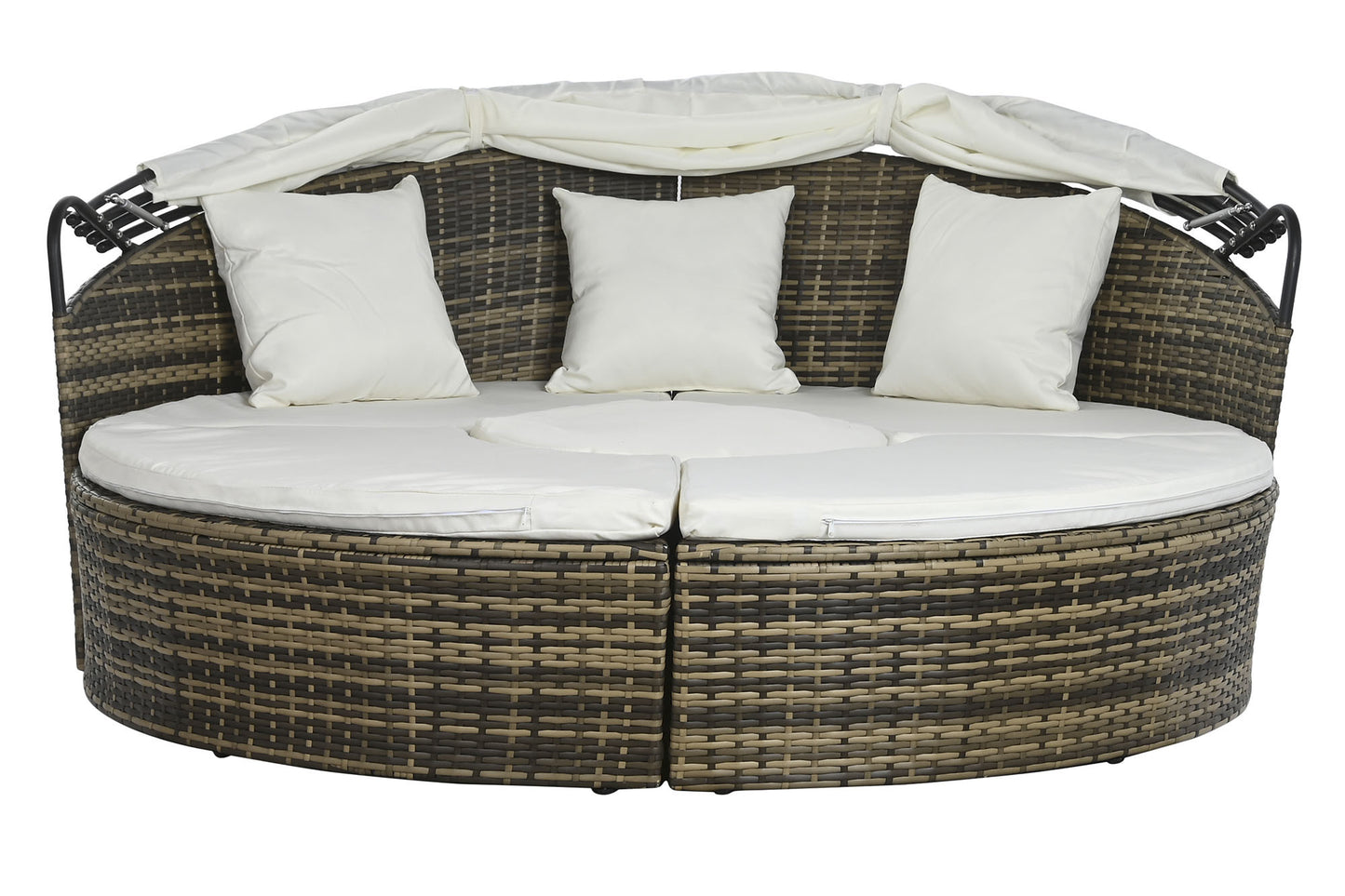 Cama chill out ratan sintetico acero  175*175*145cm