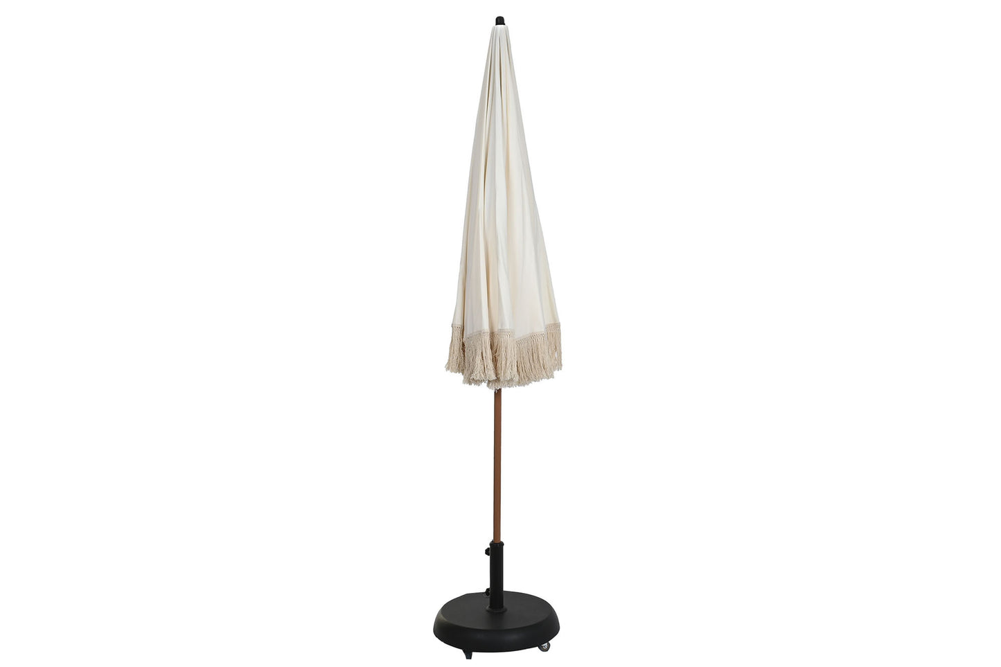 Parasol poliester acero 250*250*236cm flecos beige