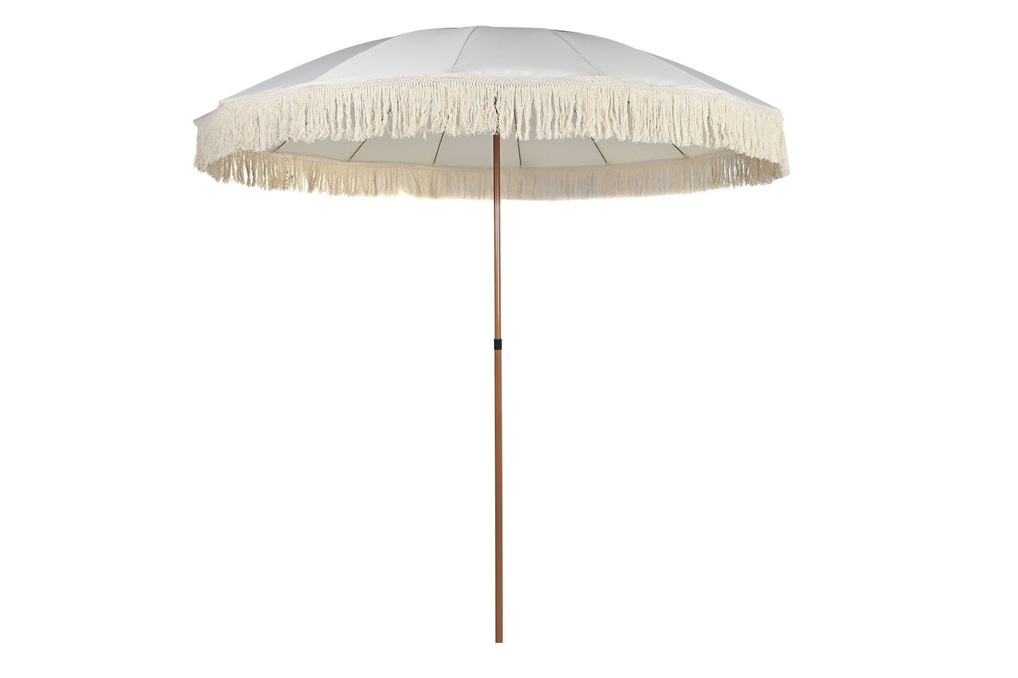 Parasol poliester acero 250*250*236cm flecos beige