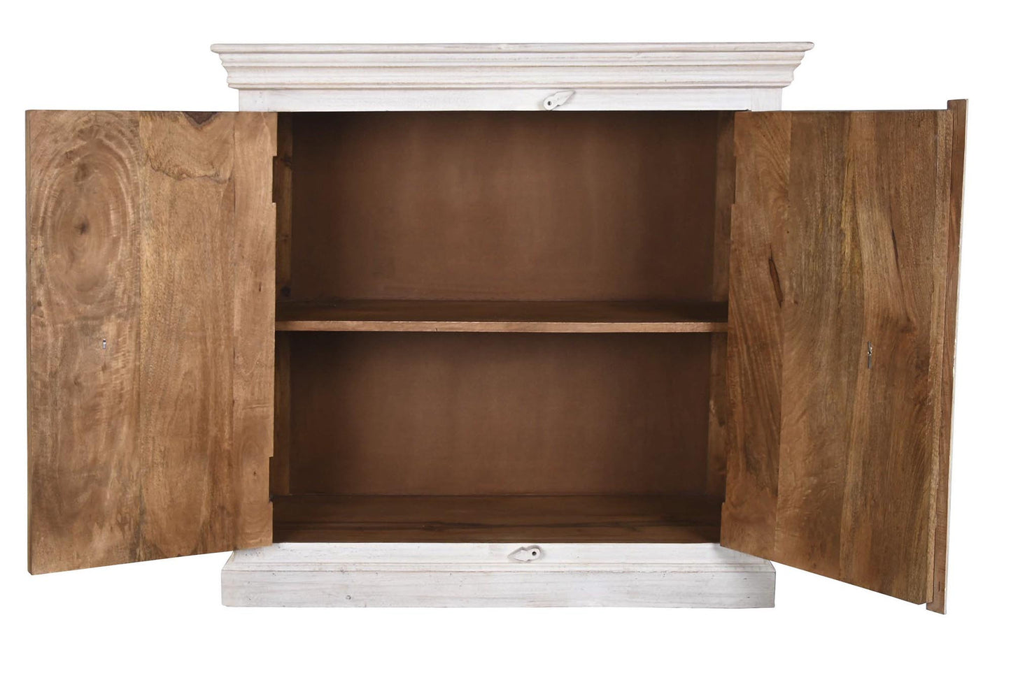 Comoda mango madera 100*40*99cm envejecido blanco