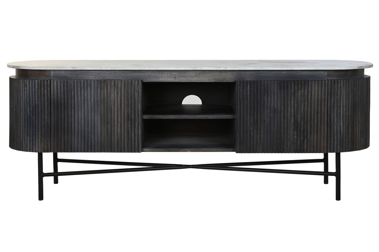 Mueble TV mango marmol 150*41*54cm negro