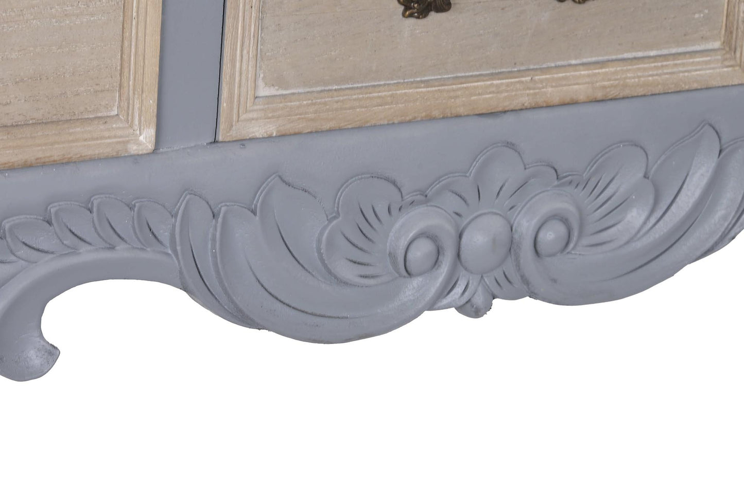 Consola paulownia mdf 109.5*39*78.5cm 3 cajones gris