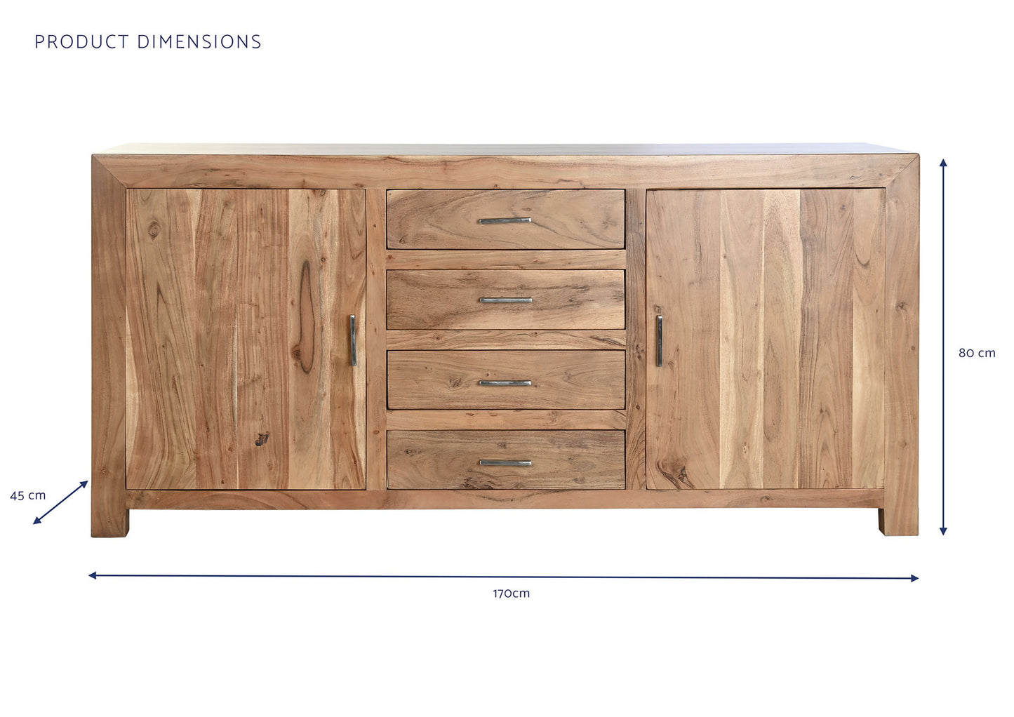 Buffet acacia 170*45*80cm natural