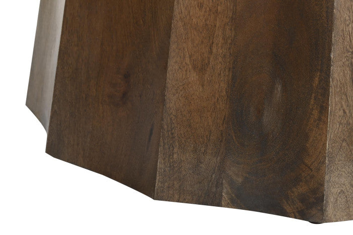 Mesa de comedor de mango y mármol 120 × 120 × 76 cm – Negro