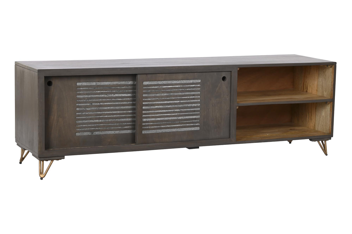 Mueble TV mango metal 160*40*50cm marron