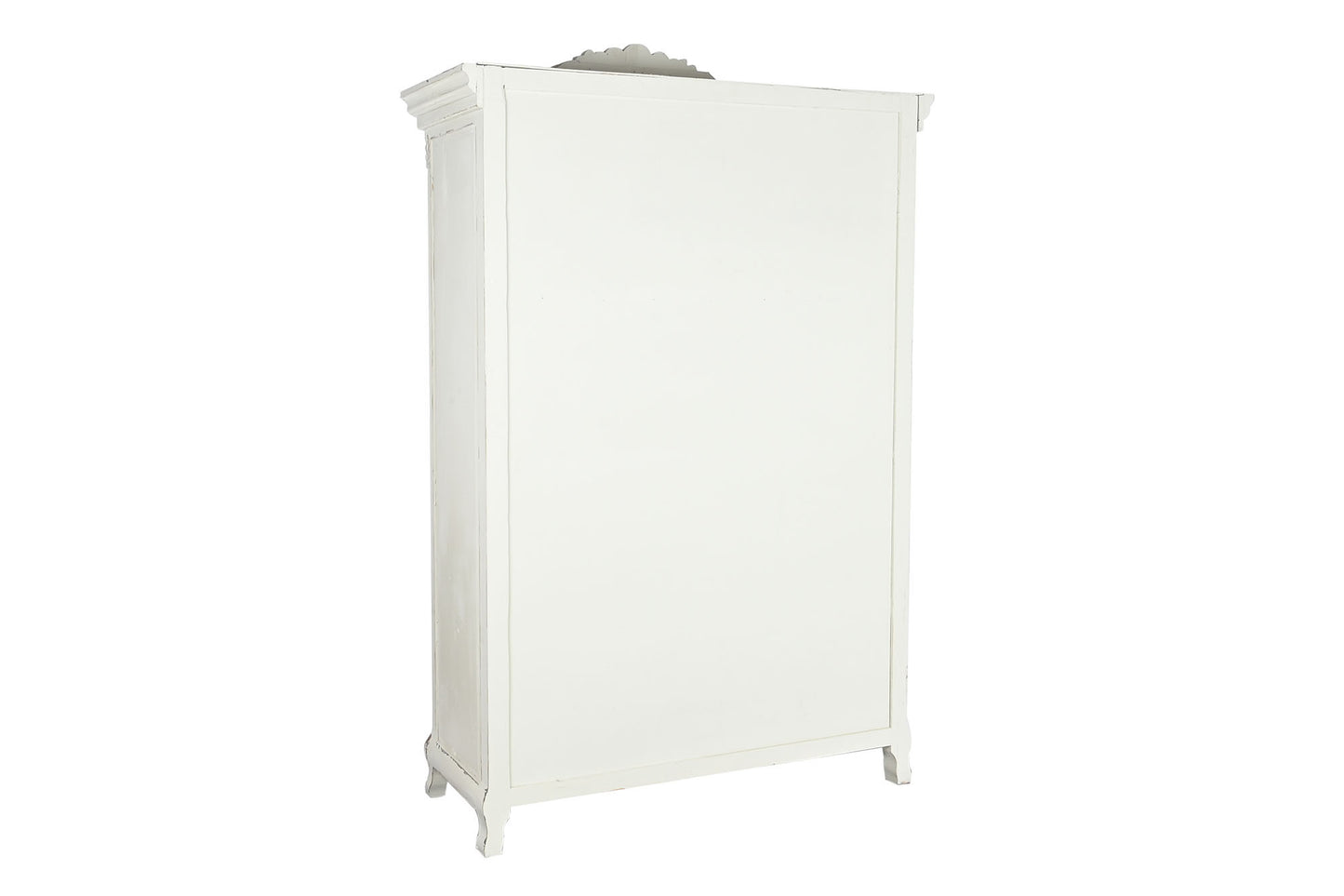 Vitrina pino cristal 133*50*210cm envejecido blanco