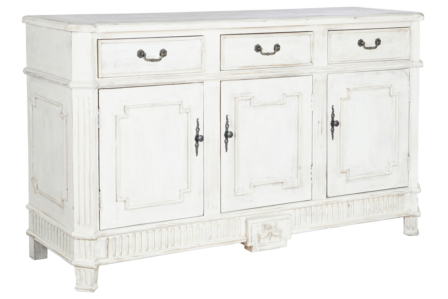 Buffet pino 160*45*90cm envejecido blanco