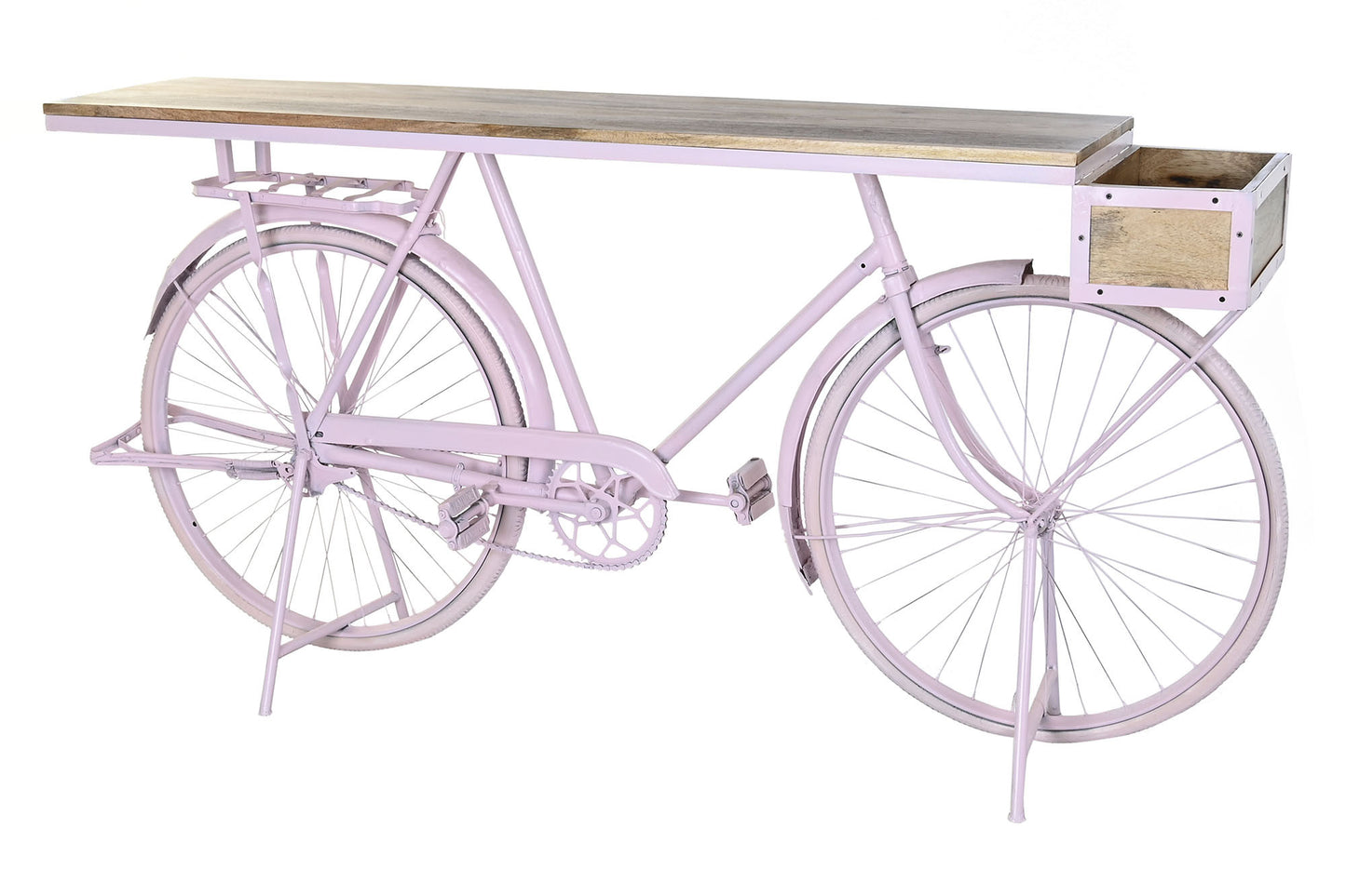 Consola hierro mango 180*41*94cm bicicleta rosa palo