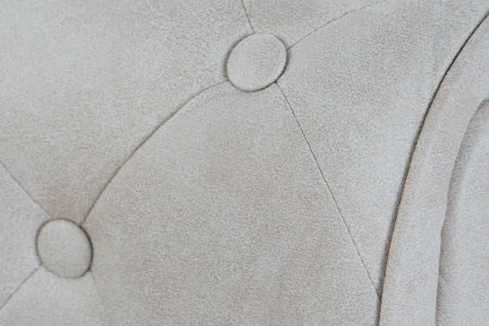 Sofá poliéster madera 151x80x70 cm capitoné blanco