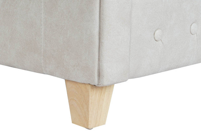 Sofá poliéster madera 151x80x70 cm capitoné blanco