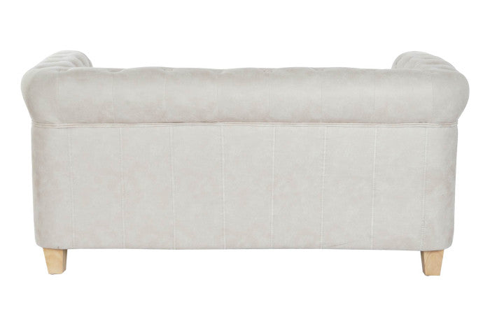 Sofá poliéster madera 151x80x70 cm capitoné blanco