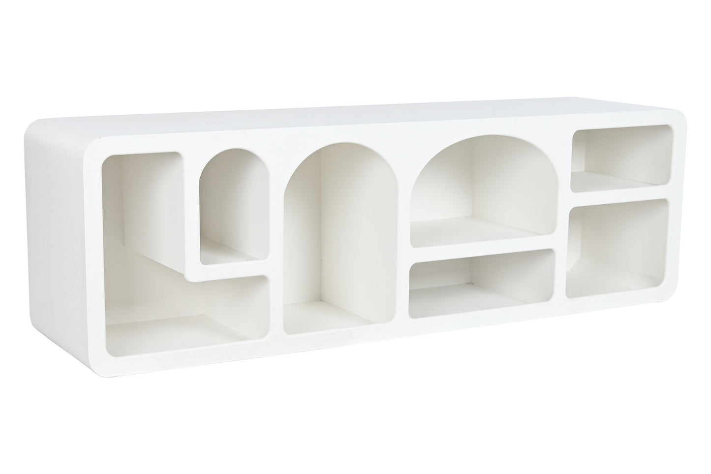 Mueble TV abeto mdf 160*40*50cm rugoso blanco