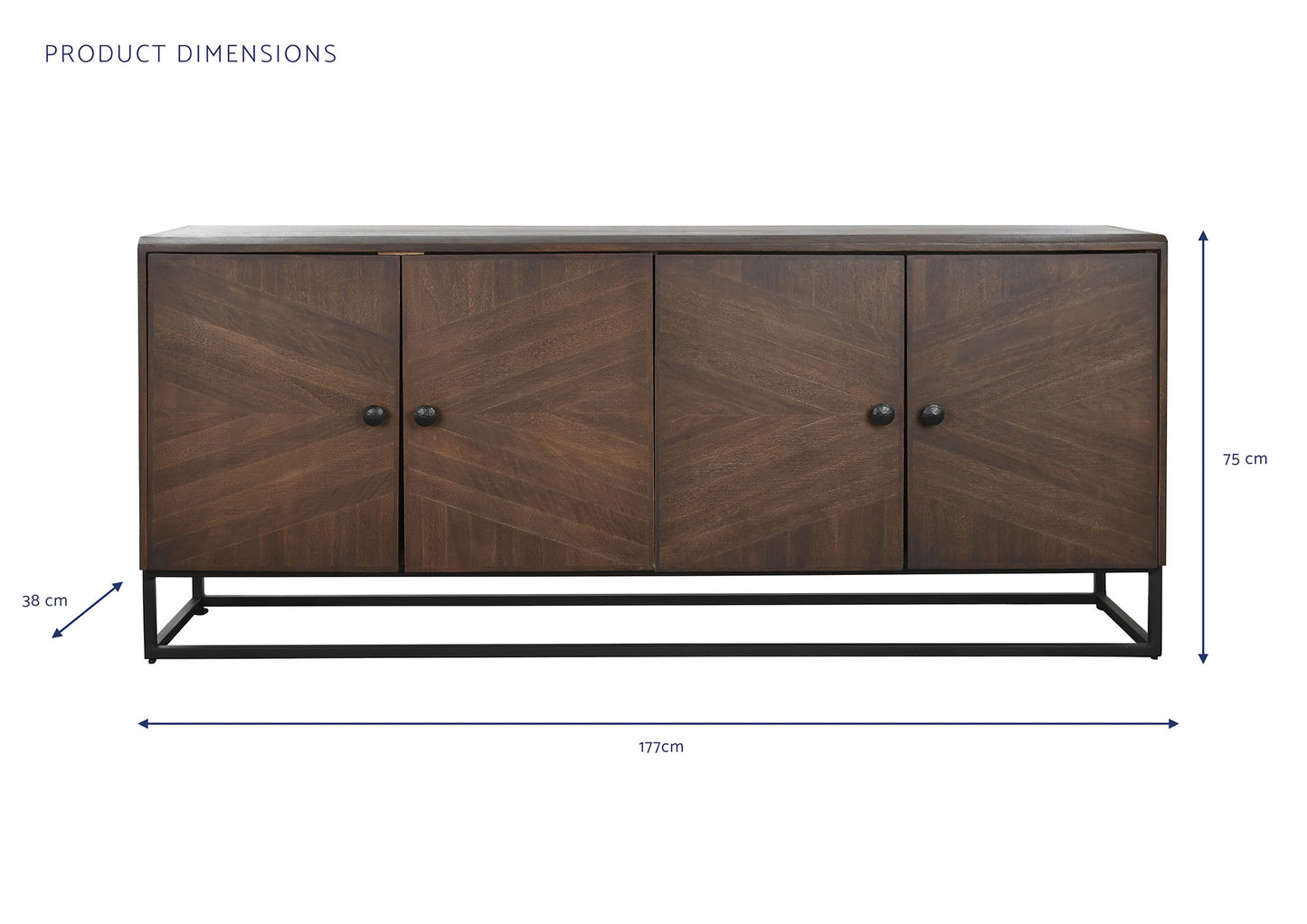 Buffet madera jamun 177*38*75cm marron oscuro