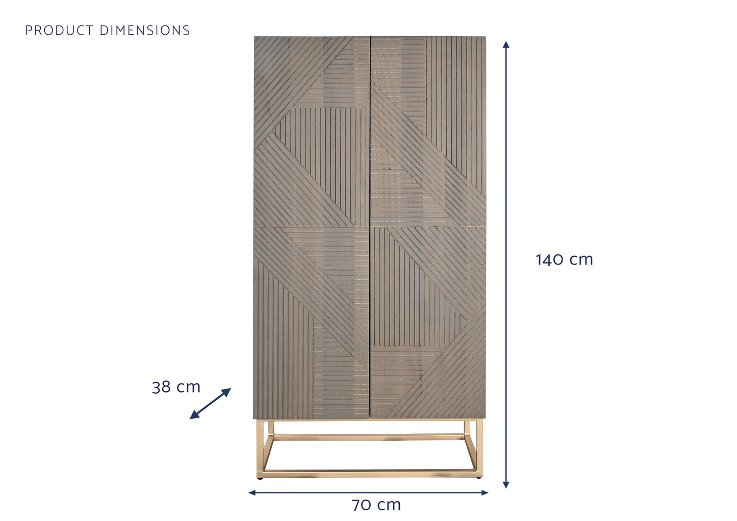 Armario madera jamun 70*38*140cm gris oscuro