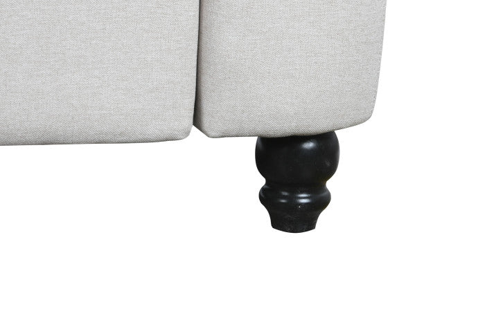 Sofá de Poliéster y Madera Color Crema 209 × 84 × 76 cm