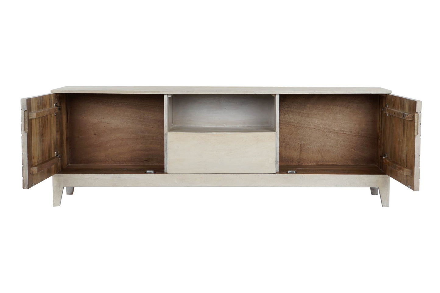 Mueble TV mango metal 175*40*60cm rombo beige