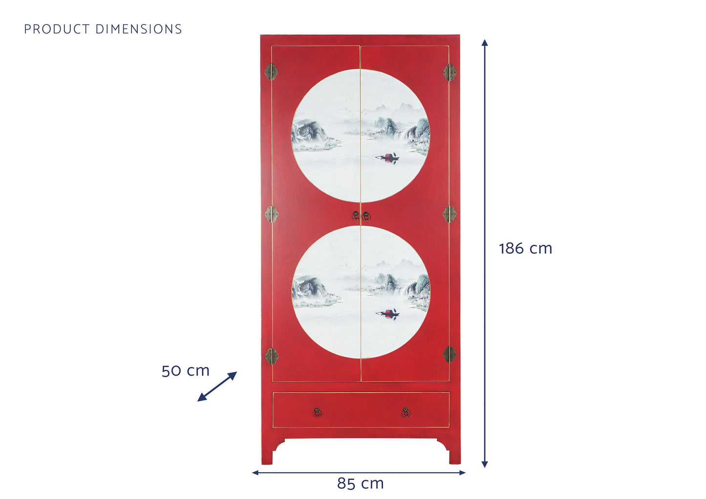 Armario abeto mdf 85.5*50.5*186.2cm rojo