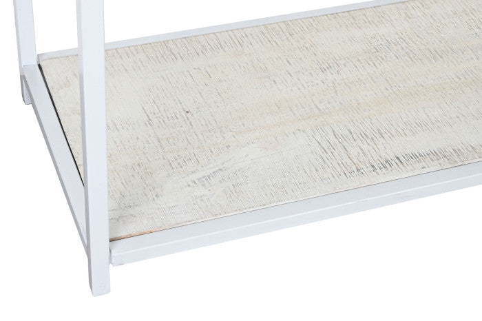 Estantería mango metal 170x45x200 decapé blanco