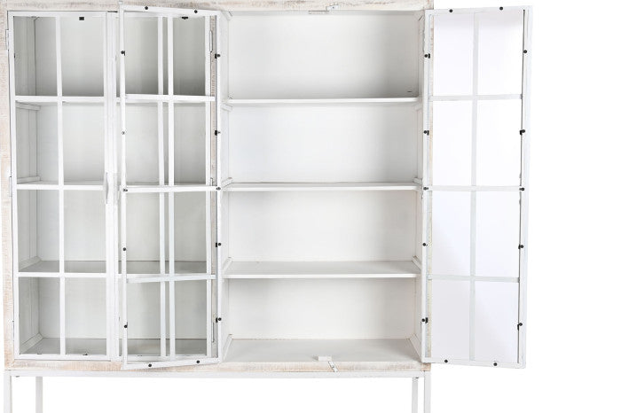 Estantería mango metal 170x45x200 decapé blanco