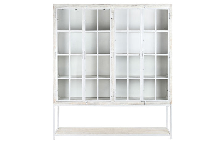 Estantería mango metal 170x45x200 decapé blanco