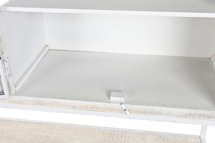 Estantería mango metal 170x45x200 decapé blanco