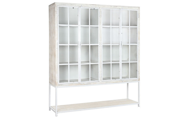 Estantería mango metal 170x45x200 decapé blanco