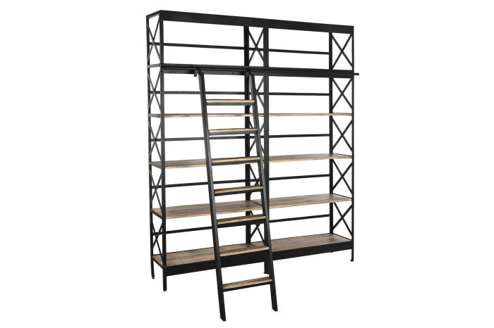 Estantería de Metal y Mango – 180 x 35 x 220 cm – Escalera