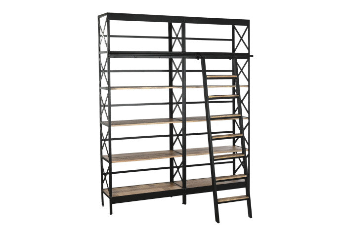 Estantería de Metal y Mango – 180 x 35 x 220 cm – Escalera