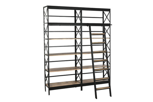 Estantería de Metal y Mango – 180 x 35 x 220 cm – Escalera