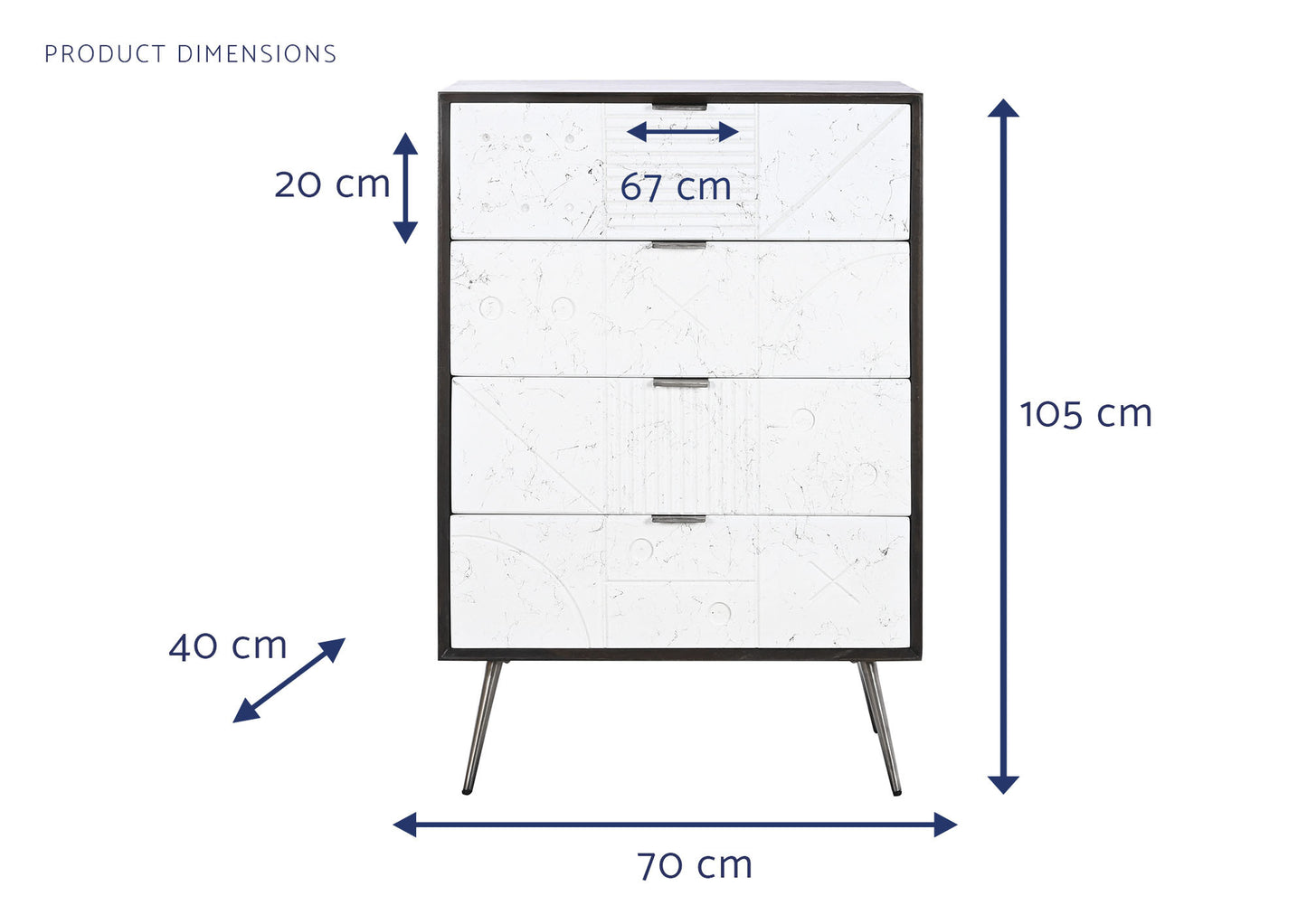 Cajonera mango 70*40*105cm marron oscuro