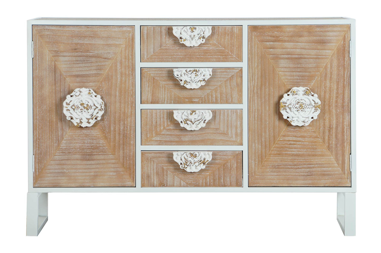 Buffet abeto metal 120*35*80cm blanco