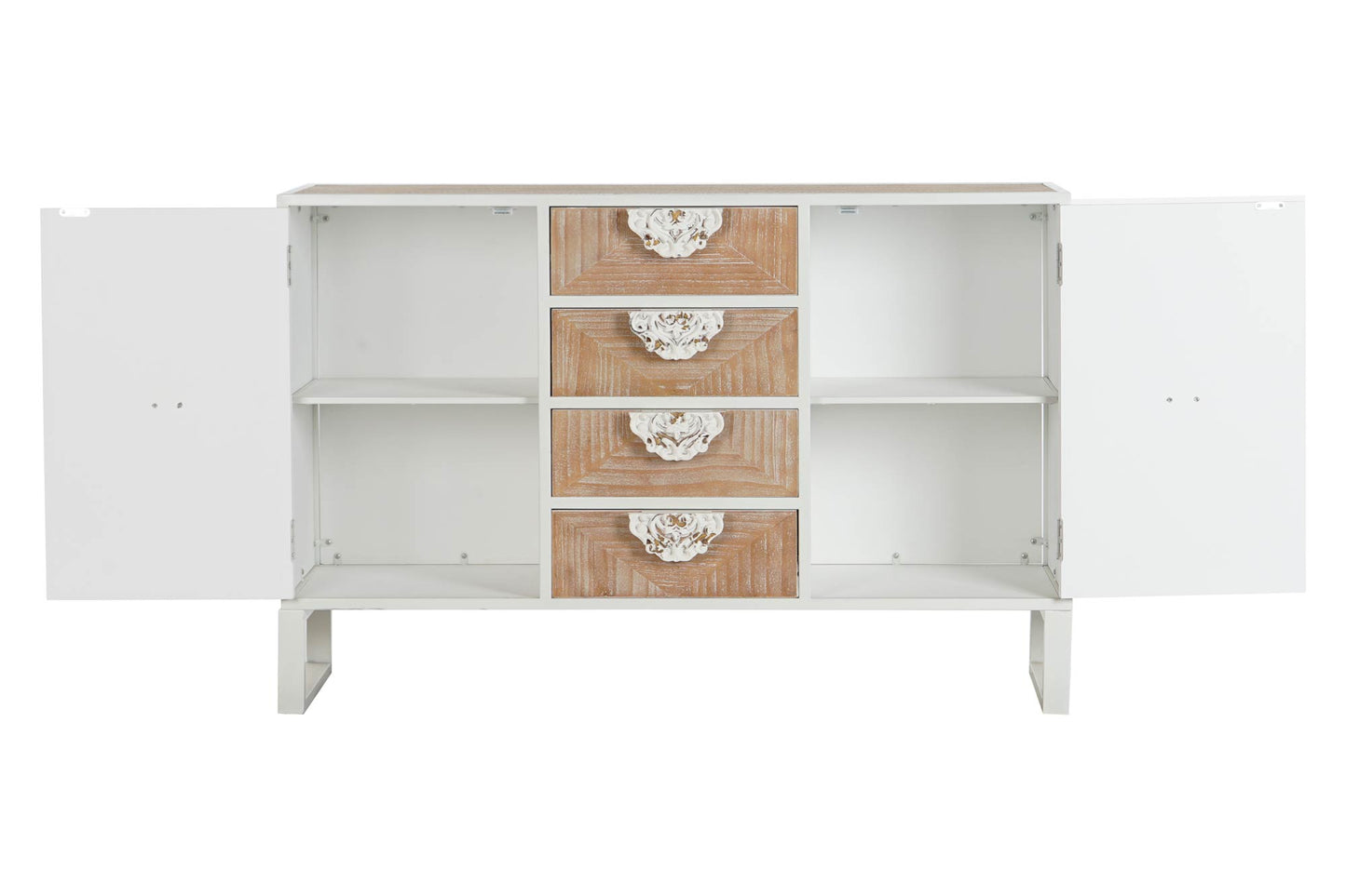 Buffet abeto metal 120*35*80cm blanco